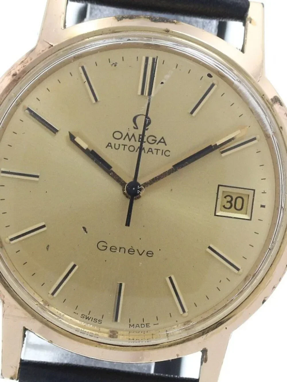 OMEGA Geneve 166.0163 Date Cal.1012 Gold Dial Automatic Men's Watch